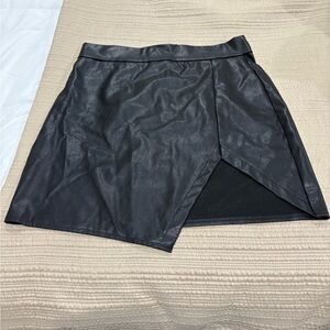 Choies Black Faux Leather Mini Skirt
